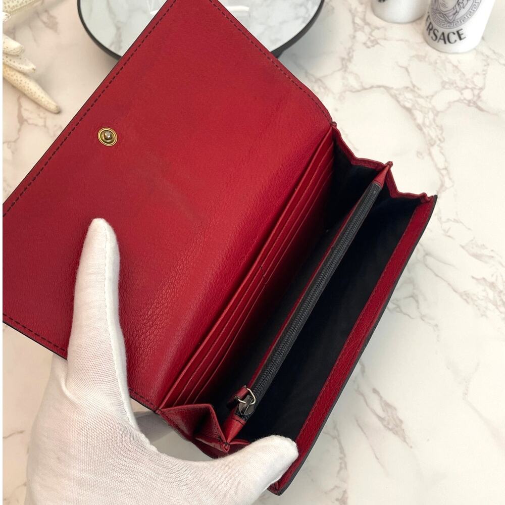 VINTAGE YVES SAINT LAURENT Continental Flap Wallet, Black Leather GUC - Picture 8 of 13